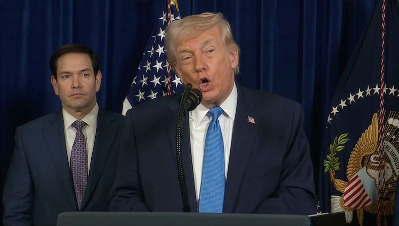 NOTICIAS ARGENTINAS BAIRES, ENERO 3: El presidente de Estados Unidos, Donald Trump, brinda una conferencia de prensa tras la captura del dictador Nicolás Maduro. FOTO: FOTOSPUBLICAS