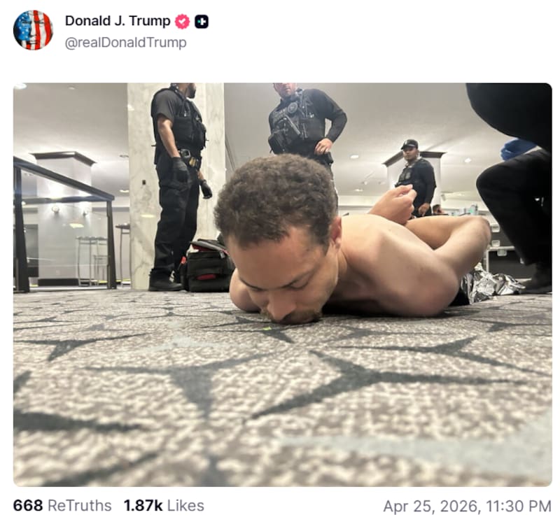 Trump publicó la imagen del tirador.