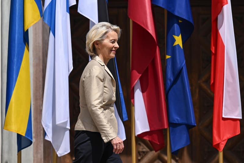 GDANSK (Poland), 25/06/2026.- European Commission President Ursula von der Leyen at the Artus Court during the Ukraine Recovery Conference 2026 in Gdansk, Poland, 25 June 2026. The Ukraine Recovery Conference, co-hosted by Poland and Ukraine, takes place on 25 and 26 June 2026. (Polonia, Ucrania) EFE/EPA/ADAM WARZAWA POLAND OUT