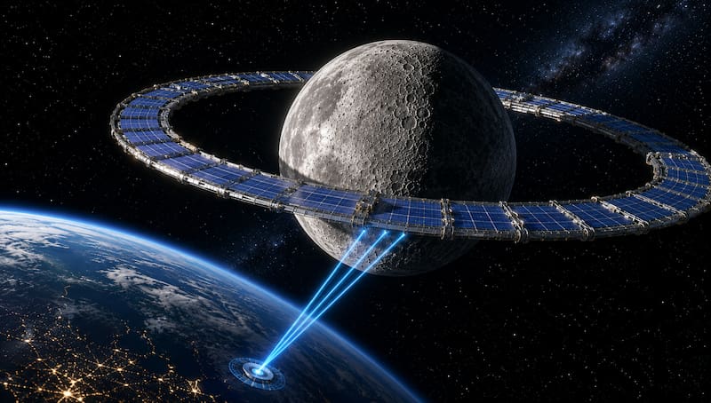 Un ambicioso proyecto espacial promete revolucionar la producción de energía limpia en el mundo con una enorme infraestructura instalada alrededor de la Luna, capaz de abastecer electricidad hacia la Tierra.