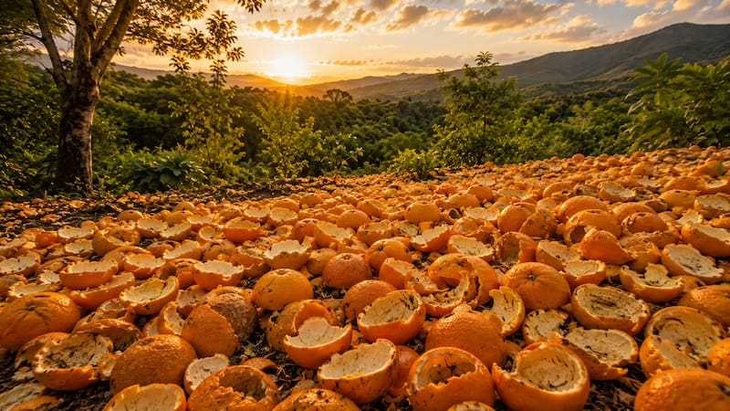 Un bosque infértil fue replantado a partir de las cáscaras de naranja.