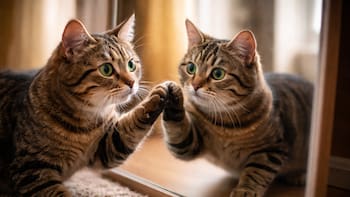 Qué ven los gatos en el espejo: esto es lo que realmente entienden al observar su reflejo