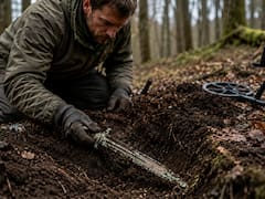 Un hombre salió a buscar tesoros en un bosque y descubrió una espada de hace casi 3000 años