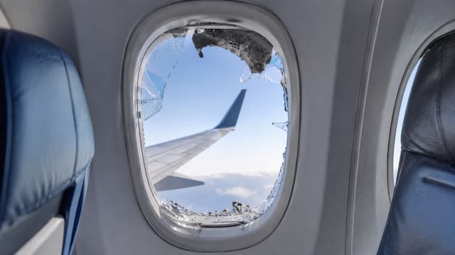 Una ventanilla explotó en pleno vuelo y un pasajero quedó con la cabeza fuera del avión: “Lo agarramos antes de que saliera”