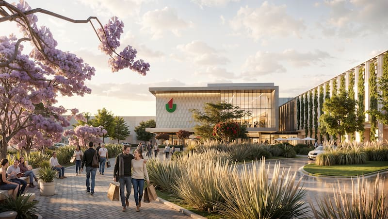 Así se verá la fachada del shopping Unicenter cuando esté finalizada en octubre 2027.