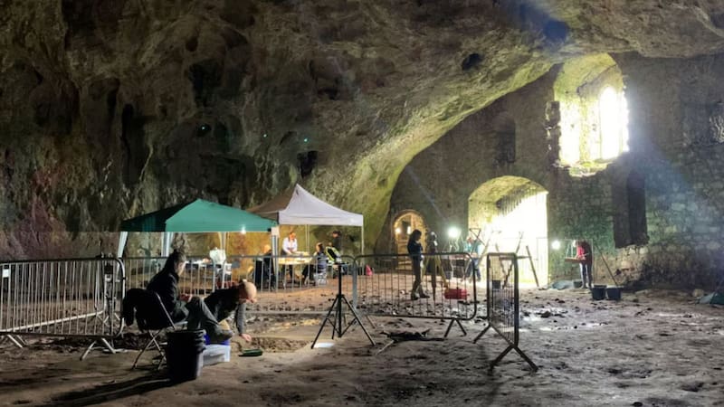 El sitio es la Cueva Wogan, ubicada bajo el Castillo de Pembroke, y los investigadores de la Universidad de Aberdeen lo definieron como el archivo prehistórico más importante del Reino Unido.