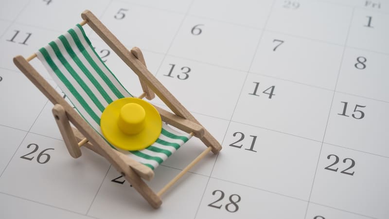 Calendario de vacaciones.