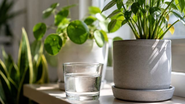 Poner un vaso con agua cerca de las plantas: para qué sirve y cuándo realmente puede ayudar