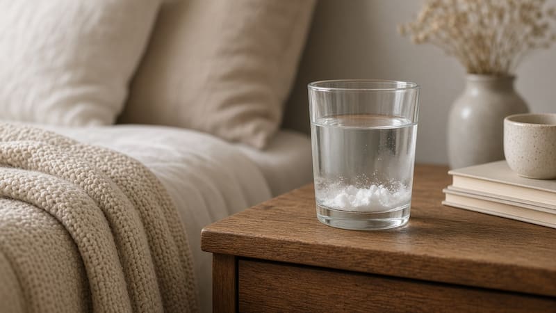 Colocar un vaso de agua con bicarbonato de sodio al lado de la cama: para qué sirve y por qué recomiendan hacerlo