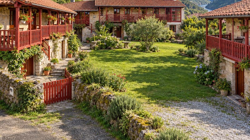 Venden una aldea con 3 casas listas para entrar a vivir y jardín de 300 m²: cuánto cuesta (foto: ChatGPT)