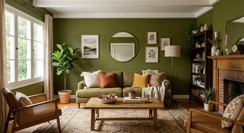 Verde oliva, el color que gana terreno en los hogares y crea espacios más cálidos y modernos.