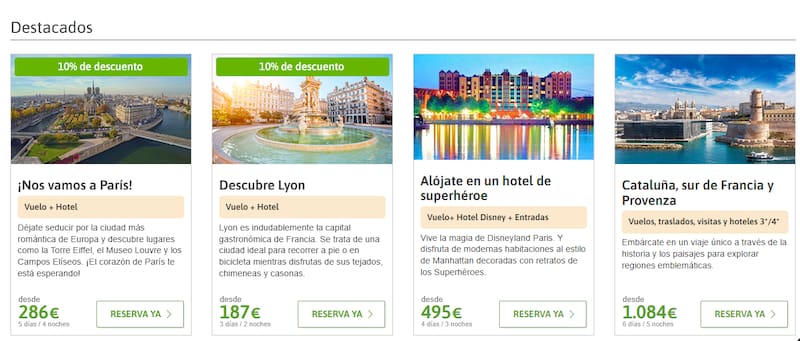 Ofertas de viajes con descuento para conocer el mercadillo navideño de París. (Fuente: El Corte Inglés).