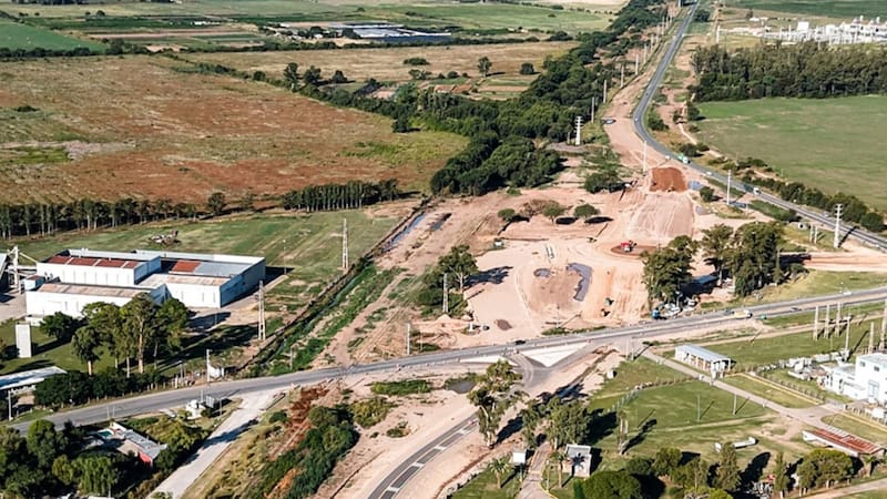 Vista aérea del avance de las obras