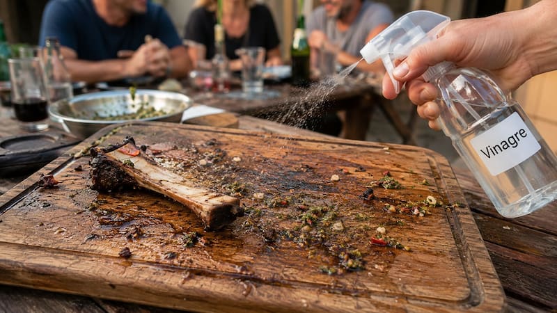 Rociar vinagre en la tabla del asado después de usarla: para qué sirve y por qué lo recomiendan.