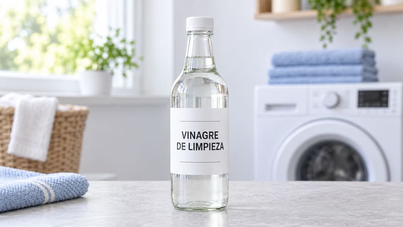 Agregar vinagre en la lavadora: por qué cada vez más personas lo hacen y de qué sirve. (Representación creada con IA)