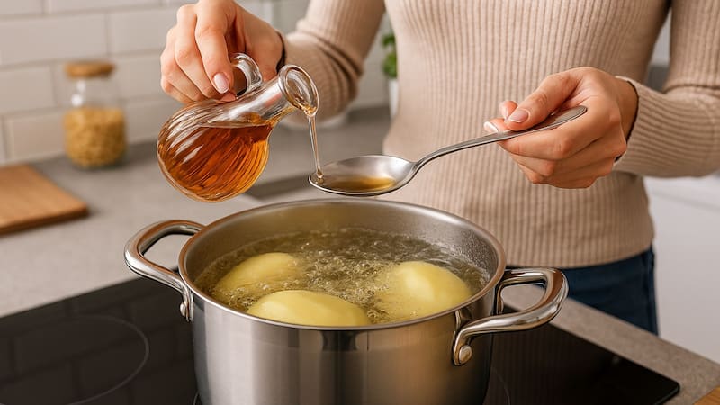 Utilizar vinagre para hervir la papa servirá para una mejor presentación de plato