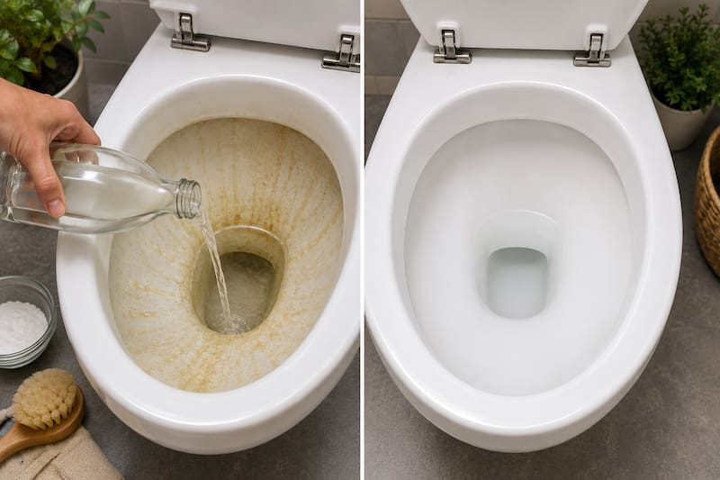 El ingrediente común que elimina todas las manchas del inodoro.