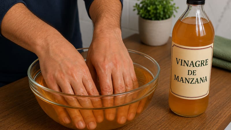 Por qué recomiendan lavarse las manos con vinagre de manzana y qué beneficios tiene.