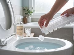 Placing ice cubes with vinegar in the toilet: what it is for and why it is recommended