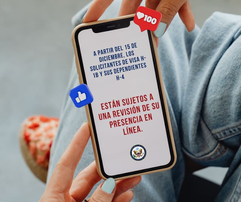 el Departamento ampliará el requisito de revisión de presencia en línea para todos los solicitantes de visas H-1B