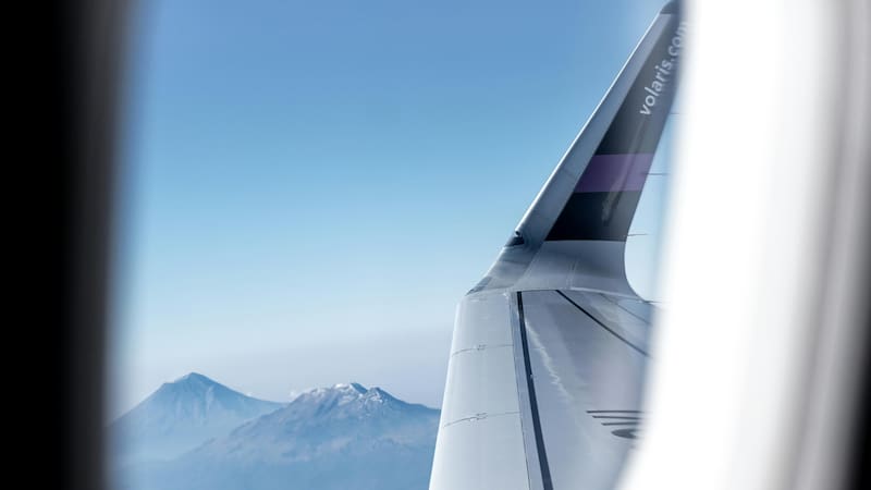 Vista desde un vuelo de Volaris.