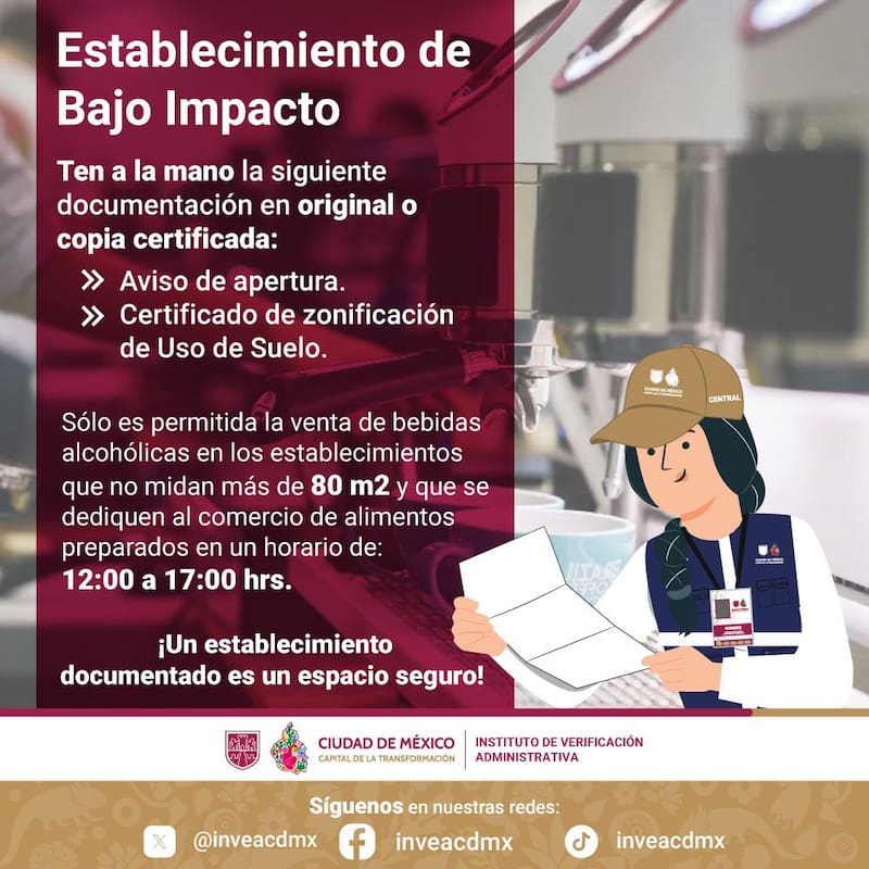 Restricciones en la venta de alcohol y dimensiones del local.