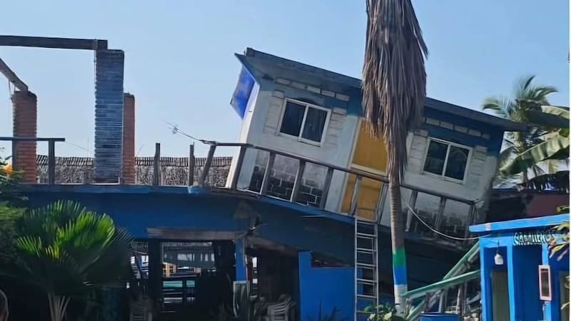 Vivienda afectada en Guerrero tras un sismo.