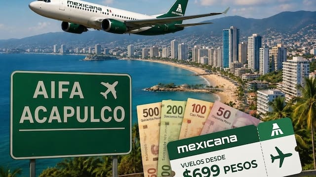 Adiós autopista del Sol | Mexicana lanza vuelos a Acapulco desde el AIFA por 699 pesos