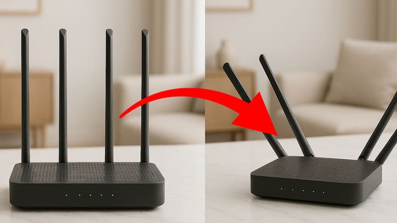Cambiar de orientación las antenas del router de WiFi: para qué sirve y en qué momento hacerlo. Foto (IA)