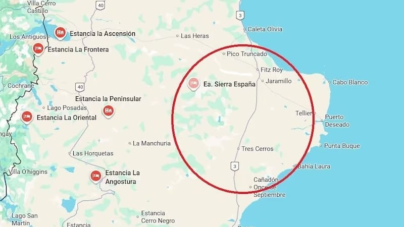 La zona del descubrimiento de los yacimientos de oro y plata. (Maps)